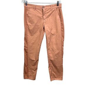 J Brand Womens Avery Pants Cropped Stretch Zip Fly Slash Pocket Tigers Eye Sz 27